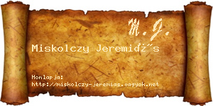 Miskolczy Jeremiás névjegykártya